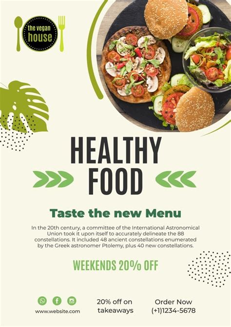 Free Hand-drawn Green Healthy Food Poster template