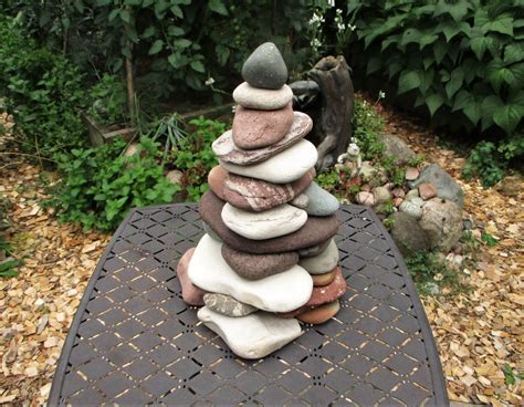 Zen Large Stacked Stone Garden Cairn Lake Michigan Lake Superior