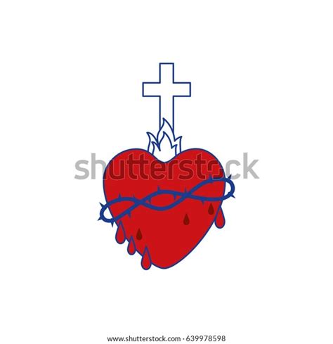 Holy Sacred Heart Stock Vector Royalty Free 639978598 Shutterstock