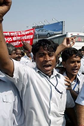 Employees Airports Authority India Shout Slogans Editorial Stock Photo