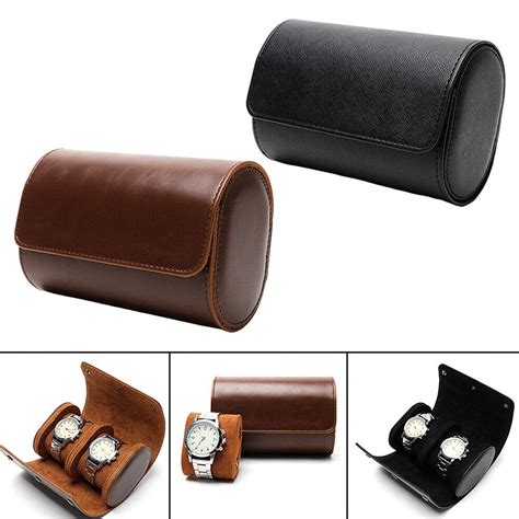 1 2 3 Slot Watch Roll Travel Case Portable Leather Display Jewelry