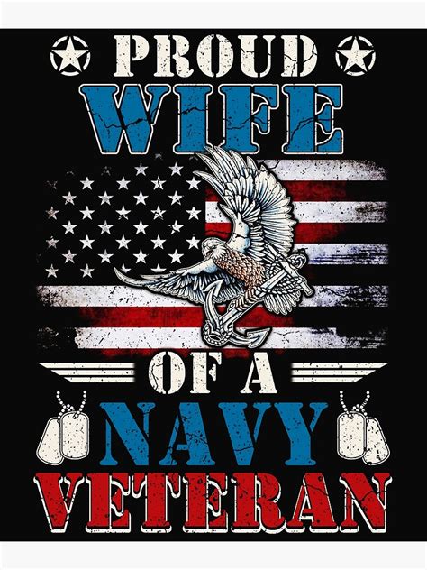 Proud Wife Of A Navy Veteran Poster For Sale By KelvinRice Redbubble