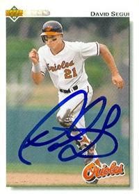 David Segui Autographed Baseball Card Baltimore Orioles Upper