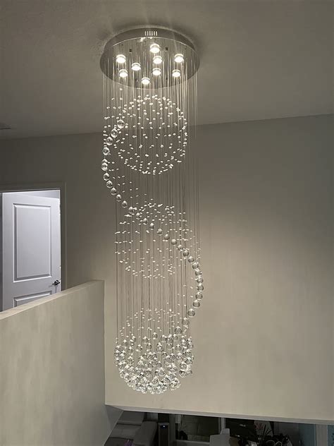 Mo Finance Sefinn Four Modern Crystal Chandelier Spiral Sphere