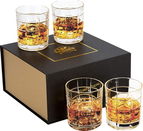 Kanars Whisky Glasses Set No Lead Crystal Whiskey Tumbler 300ml