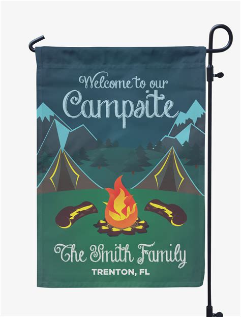 Printtoo Multicolor Welcome To Our Campsite Outdoor Personalized