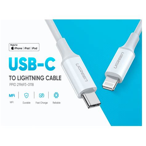 Ripley Cable Usb Tipo C A Lightning W Metro Ugreen Blanco