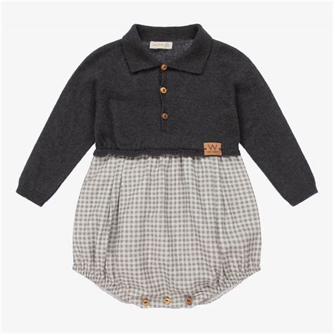 Wedoble Baby Boys Grey Polo Shortie Childrensalon Outlet