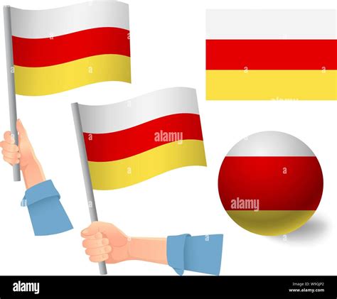 South Ossetia Flag In Hand Icon Stock Vector Image Art Alamy