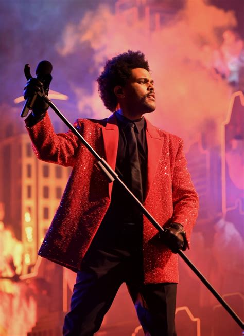 The Weeknd's Red Givenchy Suit at Super Bowl Halftime Show | POPSUGAR ...