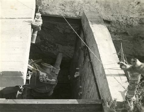 Small Japanese artillery piece inside a small shelter on Guam, 1944-45