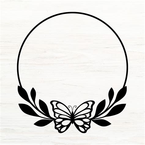 Butterfly Floral Wreath SVG Butterfly SVG Wreath SVG Floral Wreath