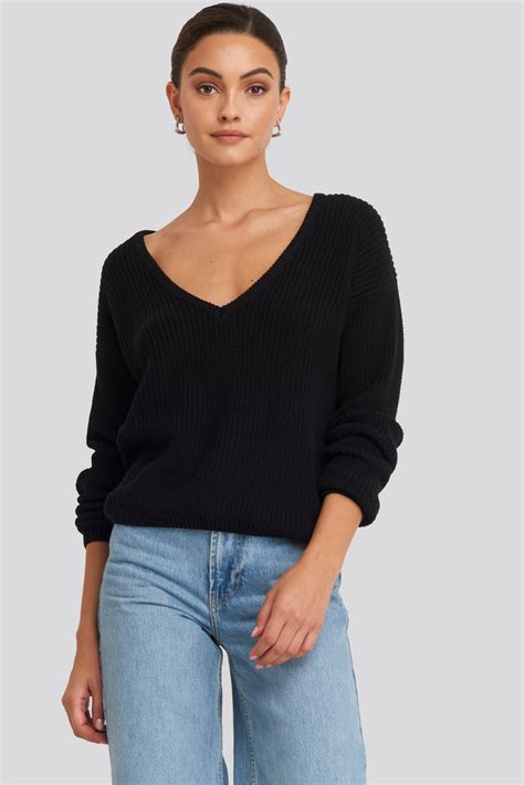 Black Deep V Neck Sweater Atelier Yuwa Ciao Jp