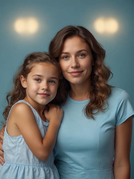 Premium Photo Radiant Connection Mother And Daughter In Studio