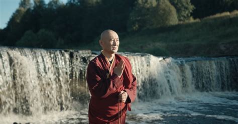 monk praying outdoors  stock video footage royalty   hd