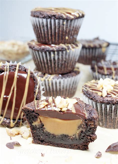 Peanut Butter Fudge Stuffed Brownie Cupcakes Gretchen S Vegan Bakery