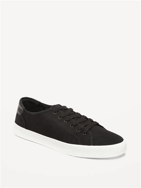 Old Navy Canvas Lace-Up Sneakers for Men black - 546911012