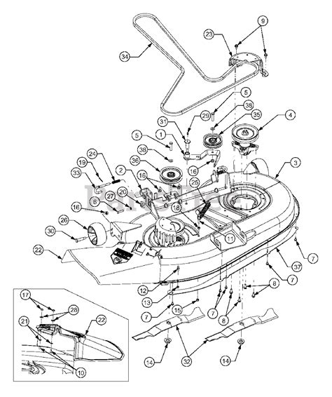 Cub Cadet Riding Mower Deck Diagrams