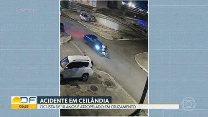 Carro atropela ciclista em cruzamento em Ceilândia Bom Dia DF G1