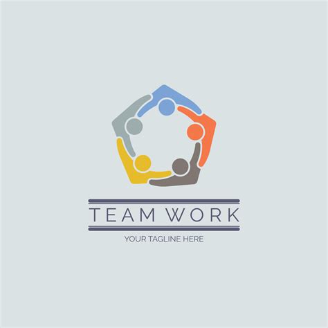 People Team Work Connection Logo Design Template For Brand Or Company