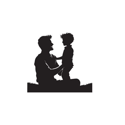 Father And Son Silhouette On White Background Father And Son Logo Illustration 45865513