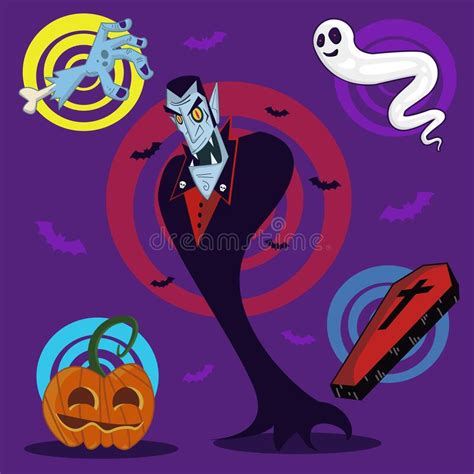 Flat Realistic Hand Drawn Halloween Element Collection Vector Design