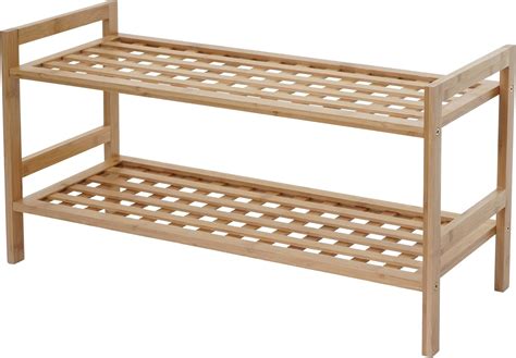 Mendler Scarpiera scaffale HWC B53 Legno di bambù 2X Ripiani Amazon