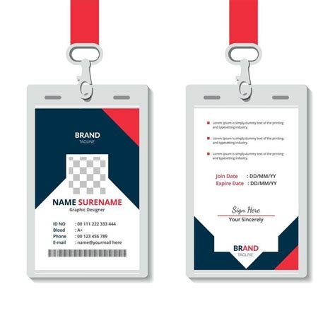 Two Id Cards With Red White And Blue Stripes On Them Are Attached To