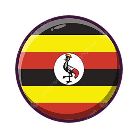 Uganda Flag Clipart Transparent Background Round Country Flag Uganda