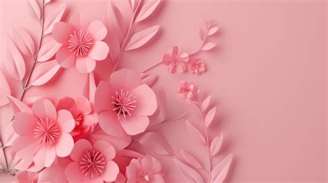 Premium Photo | Pink Flowers on a Minimalistic Background