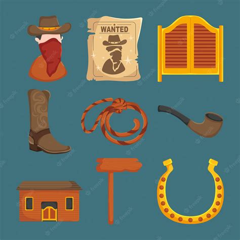 Premium Vector Wild West Icon Set