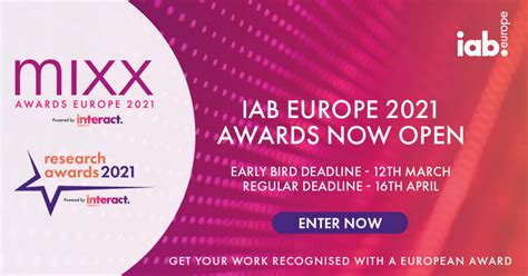 Przed U Ony Termin Zg Osze Do Mixx Awards Europe I Iab Europe Research