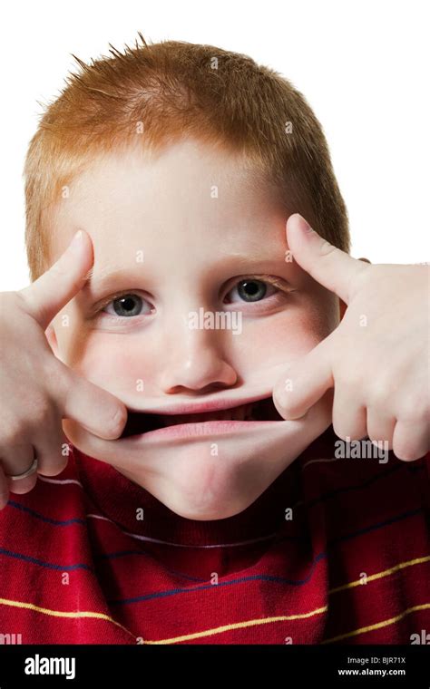 Young Boy Pulling Funny Face High Resolution Stock Photography And