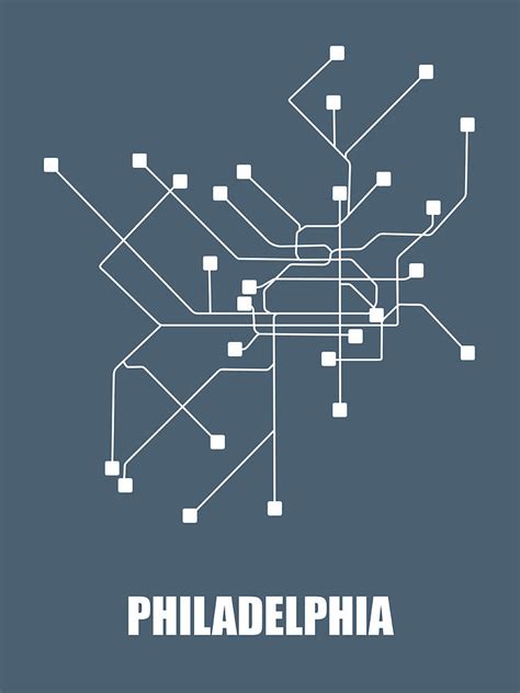 Philadelphia Subway Map Digital Art by Naxart Studio - Pixels