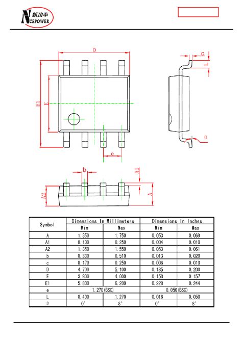 NCE9435 Datasheet 6 7 Pages NCEPOWER NCE P Channel Enhancement Mode