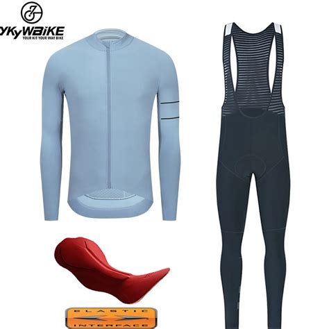 Ykywbike Winter Thermal Fleece Cycling Jerseys Set Long Sleeve Mtb