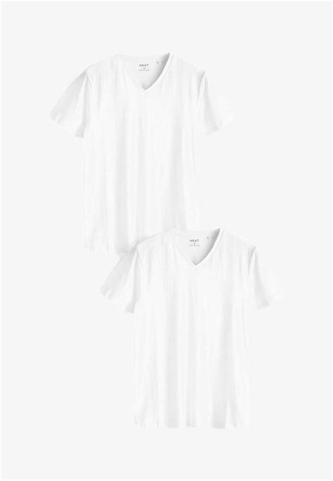 Next V Neck 2 Pack Regular Fit T Shirt Basic White Wit Zalando Nl