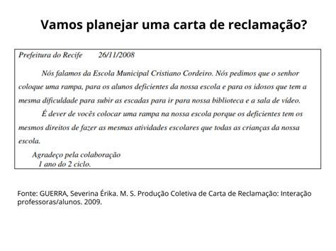 Planejando Uma Carta De Reclama O Planos De Aula Ano L Ngua