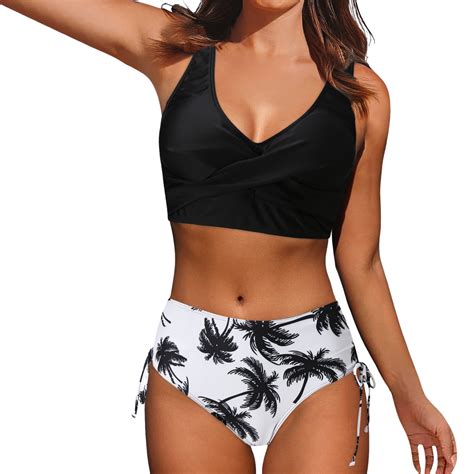 Women High Waisted Bikini Sexy Push Up Two Piece Swimsuits Vintage