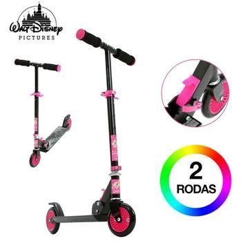 Patinete Princesa Rosa E Preto Para Meninas Dm Toys Rodas Dm