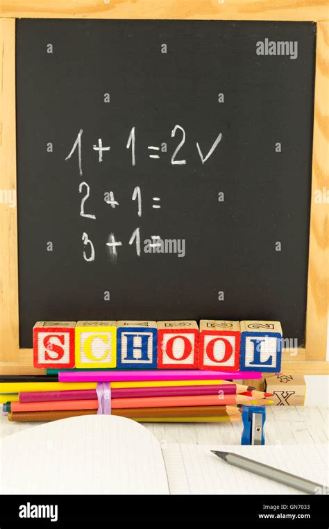 Math On Blackboard Learning Simple Calculus Stock Photo Alamy