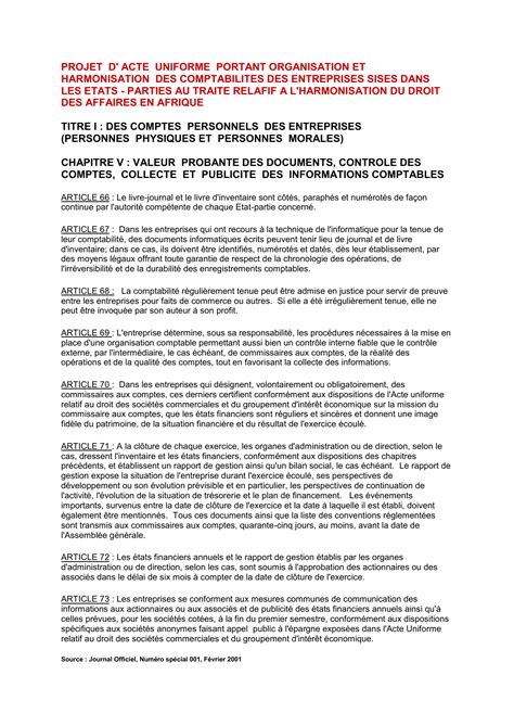 PDF Acte uniforme portant organisation des procédures Droit Afrique