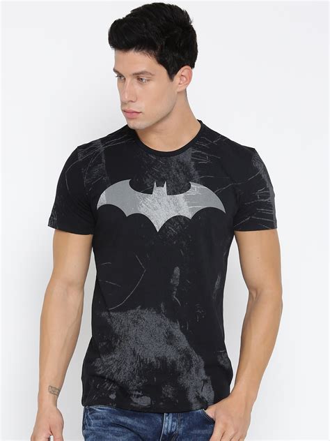 Buy Free Authority Men Black Batman Printed Pure Cotton T Shirt