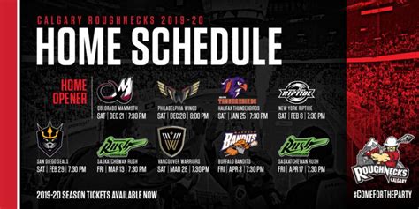 ROUGHNECKS ANNOUNCE 2019-20 SCHEDULE - Calgary Roughnecks