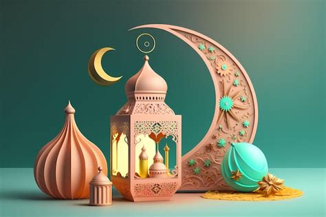 Premium Photo Ramadan Kareem Celebration And Decoration3d Render