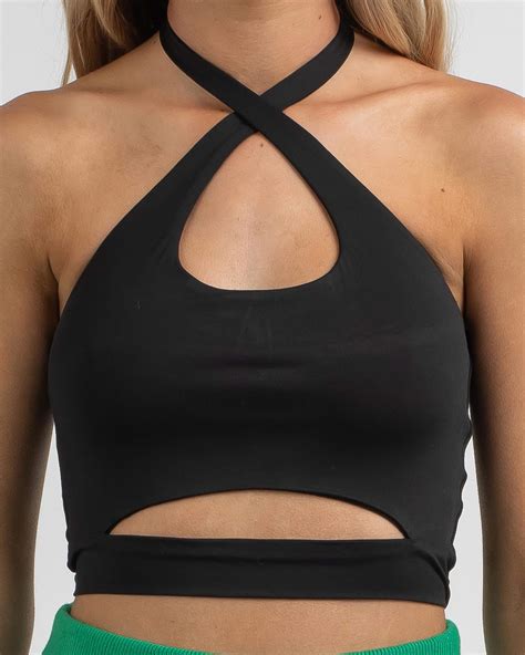 Shop Ava And Ever Leonie Halter Top In Black Fast Shipping Easy