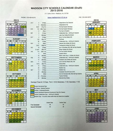 Madison City Schools Calendar | Qualads