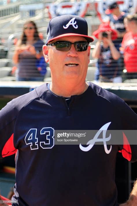 Manager Brian Snitker of the Atlanta Braves prior to the first game ...