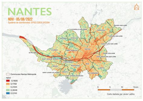 Ndvi Normalised Difference Vegetation Index In Nantes Javier Ladino