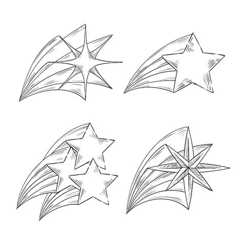 Free Vector | Shooting star drawing illustration